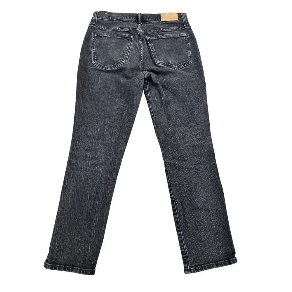Madewell Mid Rise Perfect Vintage Jeans Womens 27 Black Wash Straight Leg - Picture 7 of 7